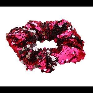 BOGO Pink and Silver Sequin Scrunchies